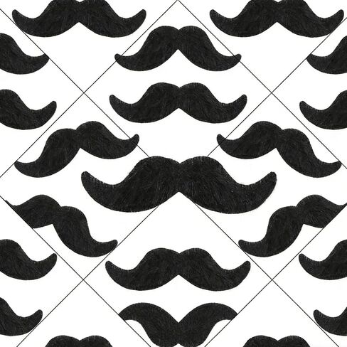 24PCS Black Self-Adhesive Fake Mustaches, Funny Fluffy Handlebar Mustache, Novelty Stick on False Facial Hair for Men Halloween Costumes Steampunk Party Cosplay Supplies in Saudi Arabia