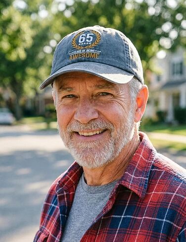 InnoBeta 65th Birthday Gifts for Women Men, 65 Years of Being Awesome, Adjustable Cotton Embroidered Baseball Cap, Grey in Kuwait