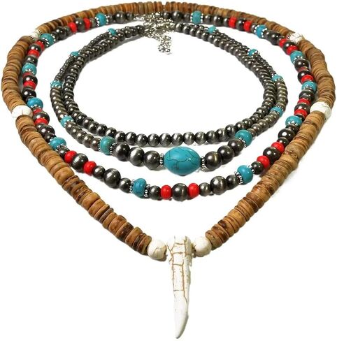 KOIS KL Handmade Multi-layer Bohemia Nacklaces for Women Fashion Boho Vintage Choker Necklaces Gift for Women with Beautiful Gift Box in Kuwait