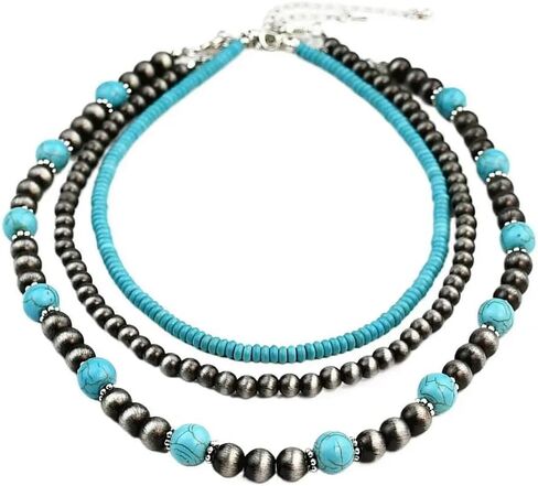 KOIS KL Handmade Multi-layer Bohemia Nacklaces for Women Fashion Boho Vintage Choker Necklaces Gift for Women with Beautiful Gift Box in Kuwait