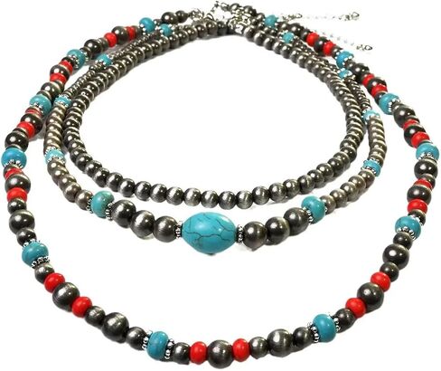 KOIS KL Handmade Multi-layer Bohemia Nacklaces for Women Fashion Boho Vintage Choker Necklaces Gift for Women with Beautiful Gift Box in Kuwait