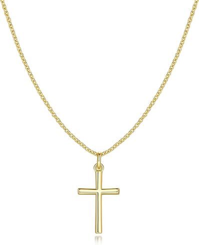 Cross Necklace for Women Gold Cross Necklaces for Women 14K Gold Crosses Chain Pendant Necklace for Womens Soft Curves and Gentle Feminine Shape Crosses Pendant for Womens Necklaces 45+5cm in Kuwait