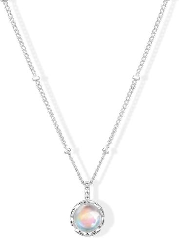 Silver Moonstone Necklace for Women Dainty Filigree Opal Birthstone Pendant Necklaces Healing Moonstone Jewelry New Beginnings Gifts for Her in Saudi Arabia