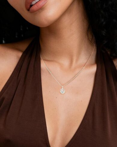 Silver Moonstone Necklace for Women Dainty Filigree Opal Birthstone Pendant Necklaces Healing Moonstone Jewelry New Beginnings Gifts for Her in Saudi Arabia