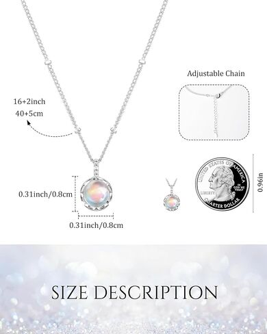 Silver Moonstone Necklace for Women Dainty Filigree Opal Birthstone Pendant Necklaces Healing Moonstone Jewelry New Beginnings Gifts for Her in Saudi Arabia
