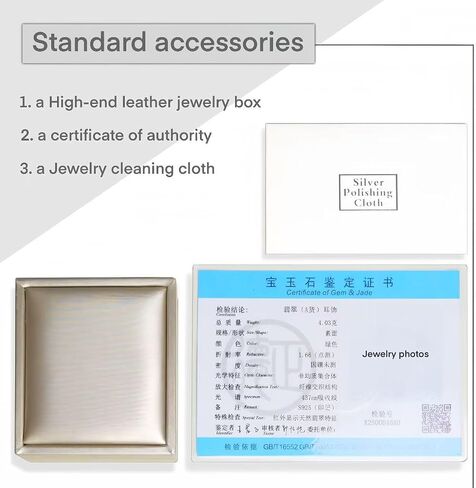 Square Jade Earrings Gold for Women, Certified Jadeite Studs 18K Gold Plated S925 Silver Hypoallergenic Earrings, Dainty Lucky Handcraft Gift for Birthday & Anniversary, Size about 0.28" in Saudi Arabia