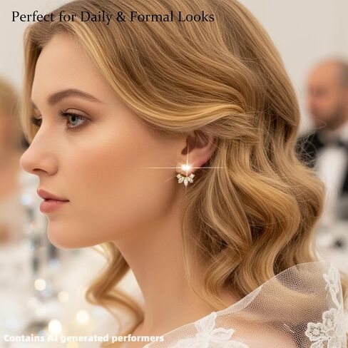 1PCS Ear Jacket Earrings for Women, Sparkling Earring Jackets for Studs, Elegant Earring Jackets ，Cubic Zirconia Leaf Design Front Back Earrings,Fashion Jewelry For Her in Saudi Arabia