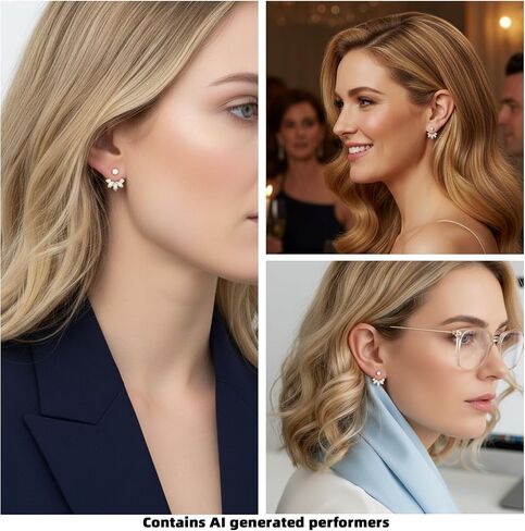 1PCS Ear Jacket Earrings for Women, Sparkling Earring Jackets for Studs, Elegant Earring Jackets ，Cubic Zirconia Leaf Design Front Back Earrings,Fashion Jewelry For Her in Saudi Arabia