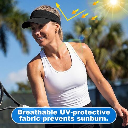 32 Pack Adjustable Sport Sun Visor Hats Bulk Solid Color Blank Golf Cap Anti Ultraviolet for Beach Tennis Baseball in Kuwait