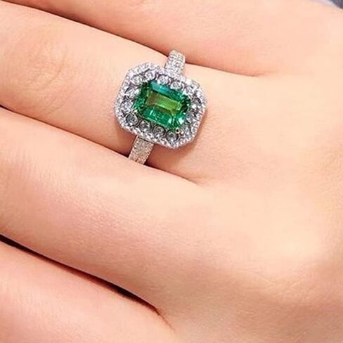 925 Silver Super Flash Fashion Powder Zircon hand jewelry Princess Ring Rose Gold Ring Found Diamond Ring Found Female Jewelry Earrings in Kuwait