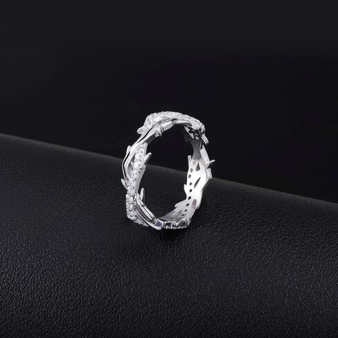 Crown of Thorns Ring for Women - 925 Sterling Silver CZ Thorn Jesus Rings Faith-Based Christian Gifts Religious Jewelry for Christmas Easter Thanksgiving Day in Saudi Arabia