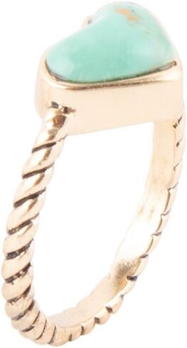 Barse Jewelry Rope My Heart Blue Turquoise and Golden Ring in Saudi Arabia