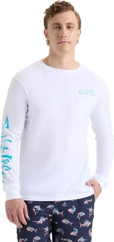 Salt Life Men's Secret Spot Long Sleeve Classic Fit Pocket Shirt in Kuwait