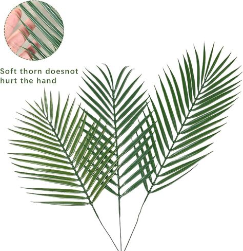 12PCS Artificial Green Palm Leaves Mixed Size Faux Tropical Palm Leaves Realistic Ferns for Home Decorations in Saudi Arabia