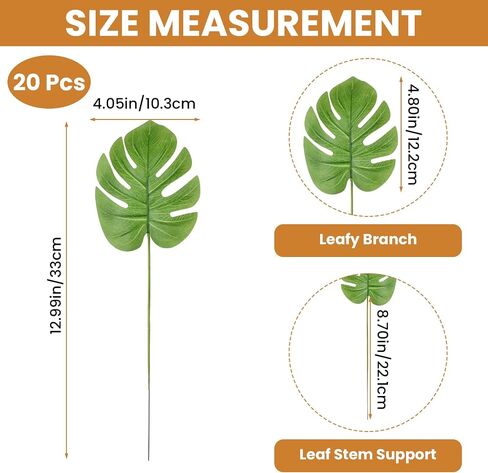 24 Pcs Artificial Palm Leaves, Faux Tropical Turtle Leaves, Decorative Green Fronds for Wedding Party Table Centerpieces, Wall Decor & Tropical Events in Saudi Arabia
