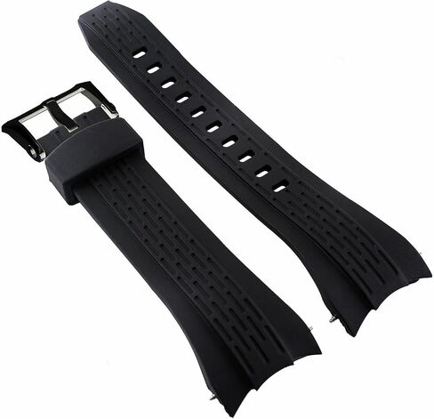 Ewatchparts 26mm Rubber Watch Band Strap Compatible With Seiko Velatura Kinetic 7T62 Black Pvd Buckle in Kuwait