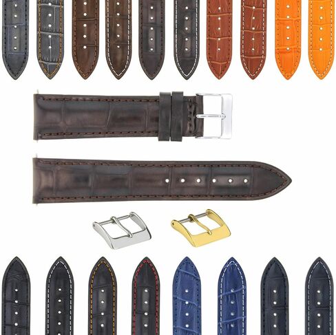 Ewatchparts 17MM 18MM 19MM 20MM 21MM 22MM 23MM 24MM LEATHER WATCH BAND STRAP COMPATIBLE WITH ZENITH in Saudi Arabia