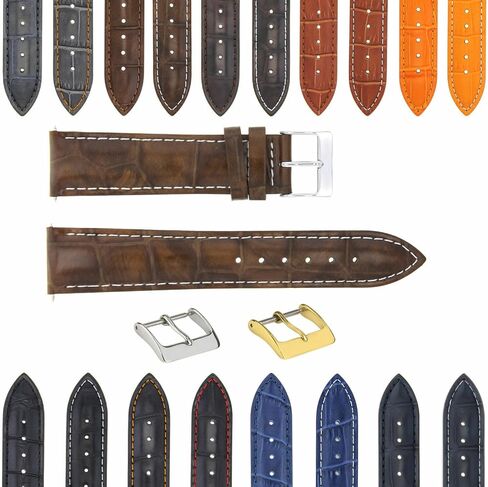 Ewatchparts 17MM 18MM 19MM 20MM 21MM 22MM 23MM 24MM LEATHER WATCH BAND STRAP COMPATIBLE WITH ZENITH in Saudi Arabia