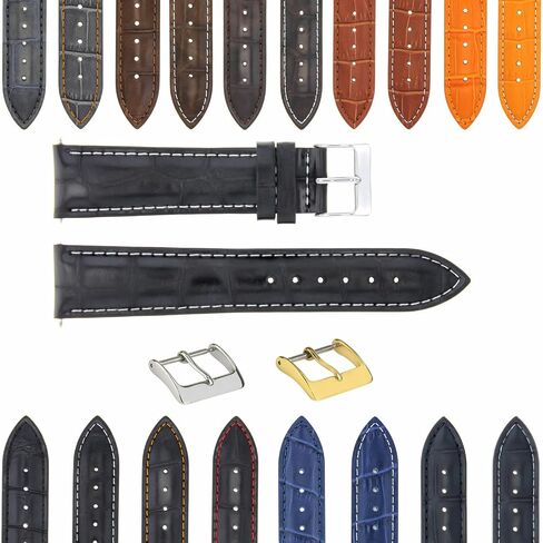 Ewatchparts 17MM 18MM 19MM 20MM 21MM 22MM 23MM 24MM LEATHER WATCH BAND STRAP COMPATIBLE WITH ZENITH in Saudi Arabia