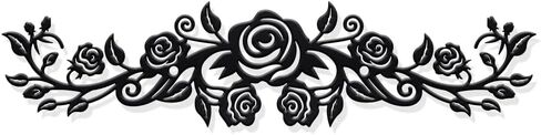 NBEADS Large Metal Rose Wall Decor, 11.5x2.7 Inch Rose Vine Metal Wall Decor Black Art Ornament Hanging Decor Sign Sculptures for Bedroom Living Room in Kuwait