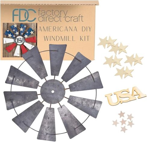 Factory Direct Craft Galvanized Windmill Wall Hanging Decor – Rustic Farmhouse, 15" Diameter in Saudi Arabia