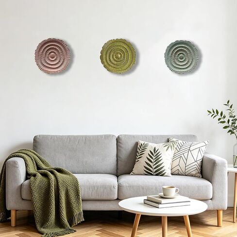 Picfarce Metal Flower Sunburst Wall Sculpture,10''Turquoise with Gold Lines, Ornate Circular Wall Art for Home Decor,Living Room, Bedroom, Restaurant,Outdoor Garden Courtyard Featured Artworks in Saudi Arabia