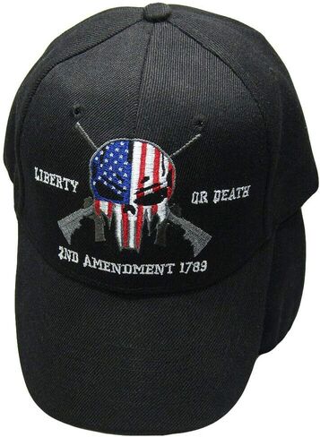 Liberty Or Death 2nd Amendment 1789 Black Embroidered Baseball Cap Hat in Saudi Arabia