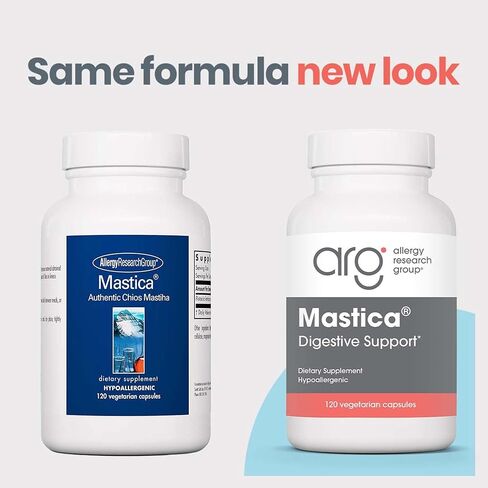 Allergy Research Group ARG Mastica Digestive Support - Supports Digestive Comfort - Delivers 1000 mg Chios Mastic Gum Resin per Serving - Vegetarian & Hypoallergenic - 60 Servings - 120 Capsules in Saudi Arabia