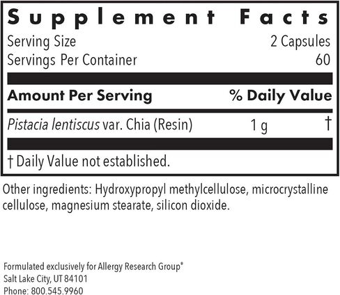 Allergy Research Group ARG Mastica Digestive Support - Supports Digestive Comfort - Delivers 1000 mg Chios Mastic Gum Resin per Serving - Vegetarian & Hypoallergenic - 60 Servings - 120 Capsules in Saudi Arabia