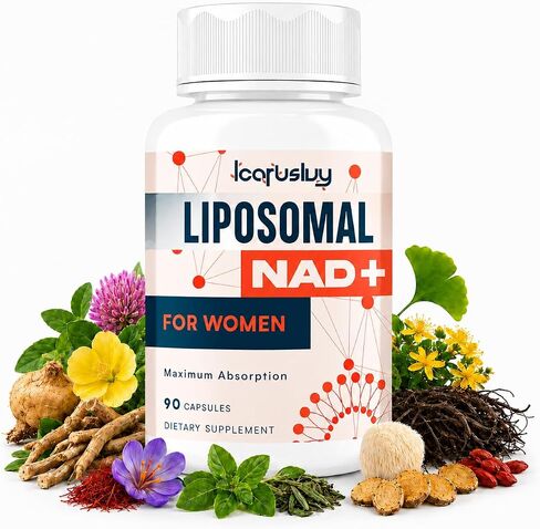 IcarusIvy 2000MG NAD Supplements for Women, NMN Alternative, Female Liposomal NAD+, with Ashwagandha, Berberine HCL, Ginkgo Biloba & Black Cohosh, Women Focused Formula, 90 Capsules in Saudi Arabia