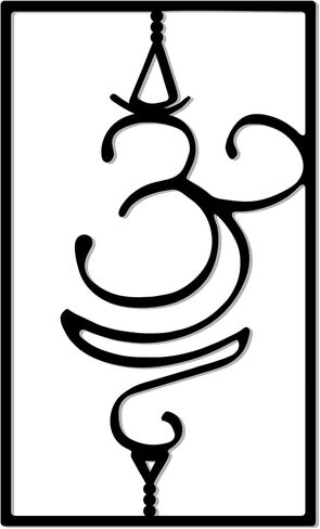 Slickss Breathe Sanskrit Symbol Metal Wall Decor, Om Yoga Symbol Wall Art, Yoga Meditation Home Decor, Zen Yoga Studio Decoration, Gift for Yogis(14.2" x 8.3") in Saudi Arabia