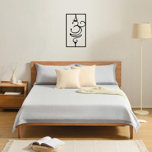 Slickss Breathe Sanskrit Symbol Metal Wall Decor, Om Yoga Symbol Wall Art, Yoga Meditation Home Decor, Zen Yoga Studio Decoration, Gift for Yogis(14.2" x 8.3") in Saudi Arabia