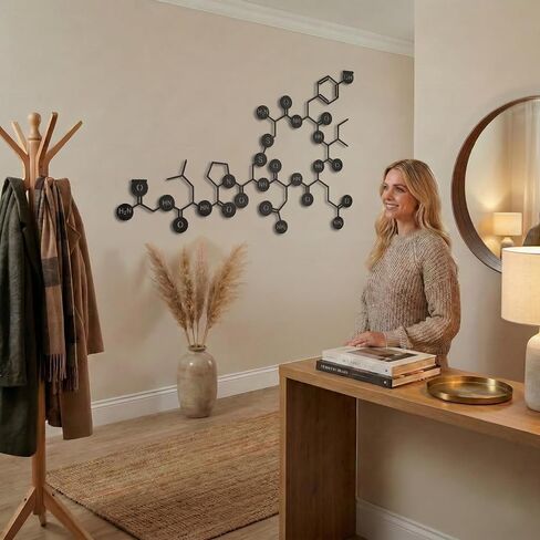 DEKADRON Metal Wall Art, Oxytocin Molecule, Metal Wall Art, Science Art, Biology Chemistry Art, Oxytocin Sign Chemical Formula (46" W x 31" H / 117x78cm) in Saudi Arabia