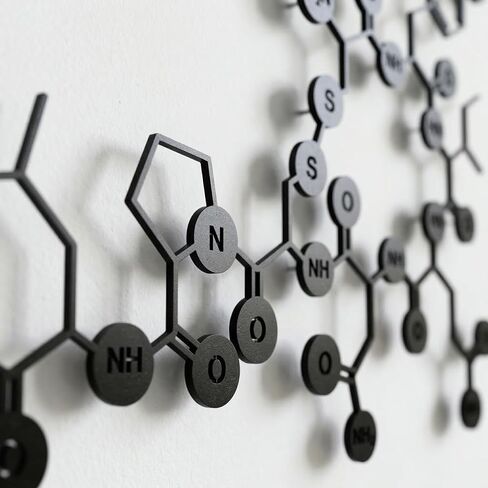 DEKADRON Metal Wall Art, Oxytocin Molecule, Metal Wall Art, Science Art, Biology Chemistry Art, Oxytocin Sign Chemical Formula (46" W x 31" H / 117x78cm) in Saudi Arabia