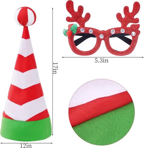 Yookat 5-Piece Women's Christmas Costume Set (Tutu Skirt, Hat, Socks, Glasses) - Green in Saudi Arabia