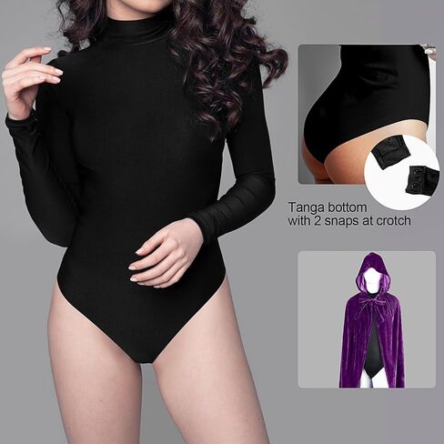 Hicarer Halloween Costume Women Purple Hooded Cape Cloak Anime Cosplay Red Gems Waist Belt Long Sleeve Bodysuit Costume Prop in Saudi Arabia