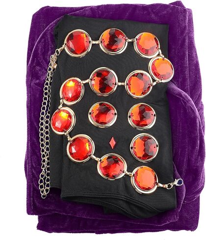 Hicarer Halloween Costume Women Purple Hooded Cape Cloak Anime Cosplay Red Gems Waist Belt Long Sleeve Bodysuit Costume Prop in Saudi Arabia