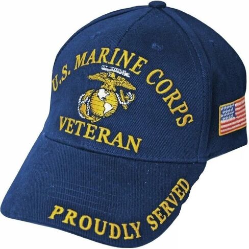 United States Marine Corps Veteran Proudly Served Blue Hat Cap USMC in Saudi Arabia
