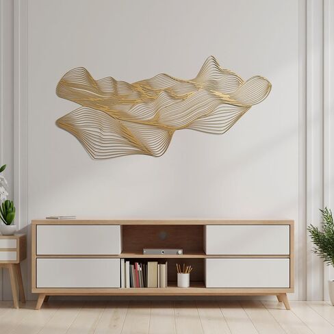 NEODECO Sand Dune Metal Wall Art - Minimalist & Desert Nature Decor, Abstract Line Art - Bedroom & Office Decor, Housewarming Gift, Large Wall Art in Saudi Arabia