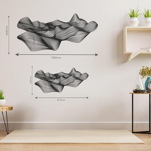 NEODECO Sand Dune Metal Wall Art - Minimalist & Desert Nature Decor, Abstract Line Art - Bedroom & Office Decor, Housewarming Gift, Large Wall Art in Saudi Arabia