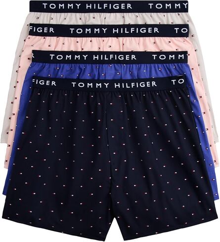 بوكسر منسوج كلاسيكي من القطن للرجال من Tommy Hilfiger مكون من 4 قطع in Kuwait