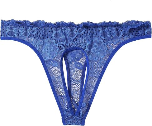 Mens Sexy Lingerie Ultra-soft Lace Frilly Sissy Thong Underwear Femboy Panties For Cross-dressers in Saudi Arabia