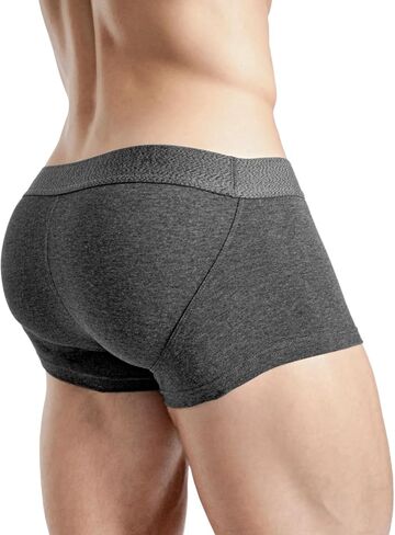 Rounderbum Men’s Lift Tech Boxer Trunk – Charcoal, X-Large – Hidden Band Butt Lifting Underwear for Men, No Padding, Cotton-Stretch, 3 Colors in Saudi Arabia