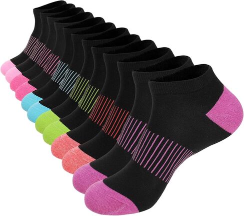 12 Pairs Athletic Running Ankle Socks for Women & Men, Cushioned Low Cut Socks, Anti-Blister Sports Socks with Arch Support for Women Men Casual Running in Saudi Arabia