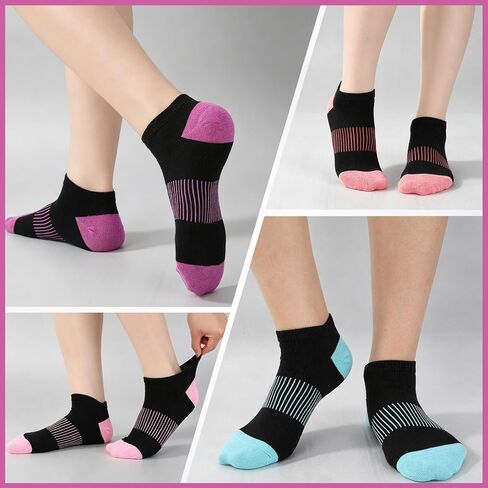 12 Pairs Athletic Running Ankle Socks for Women & Men, Cushioned Low Cut Socks, Anti-Blister Sports Socks with Arch Support for Women Men Casual Running in Saudi Arabia