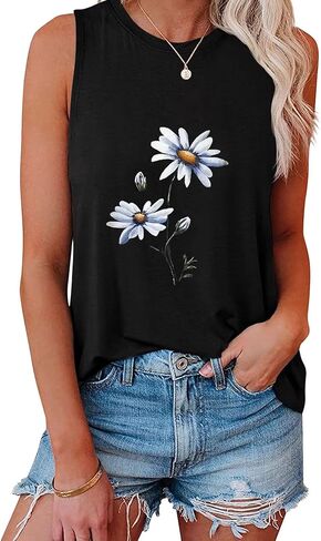 Womens Tank Tops Summer Loose Fit Casual Tank Tops Crewneck Sleeveless Tops 2026 in Saudi Arabia