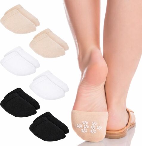 12 Pairs Womens Toe Socks for Mules Clogs No Show Toe Topper Socks Non Slip Half Sock for Women Seamless Invisible Cotton Toes Covers Liners with Silicone Grips for Flats High Heels in Saudi Arabia