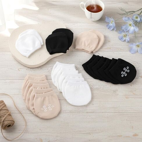 12 Pairs Womens Toe Socks for Mules Clogs No Show Toe Topper Socks Non Slip Half Sock for Women Seamless Invisible Cotton Toes Covers Liners with Silicone Grips for Flats High Heels in Saudi Arabia