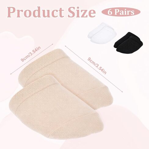 12 Pairs Womens Toe Socks for Mules Clogs No Show Toe Topper Socks Non Slip Half Sock for Women Seamless Invisible Cotton Toes Covers Liners with Silicone Grips for Flats High Heels in Saudi Arabia