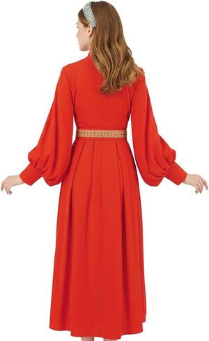 Princess Bride Costume Buttercup Cosplay Red Dress Belt Headband Set Halloween Medieval Queen Costume Party Outfits in Kuwait